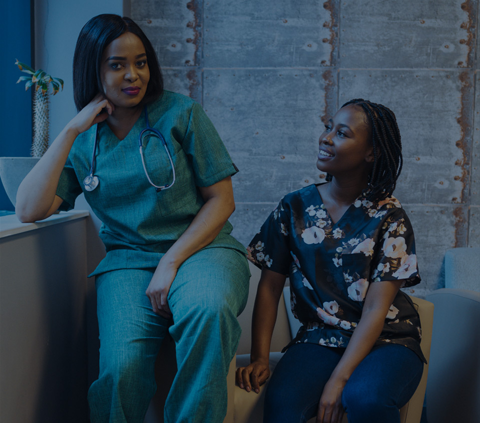 Women's Medical Scrubs - Green and Floral Print