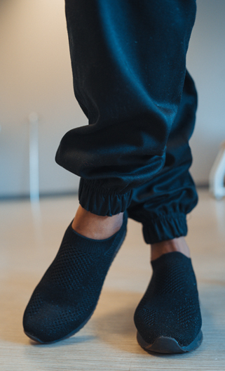 Black Jogger Scrub Pants - Ankle Cuff Detail